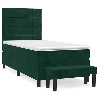 Giroletto a Molle con Materasso Verde Scuro 100x200 cm Velluto | homemem39