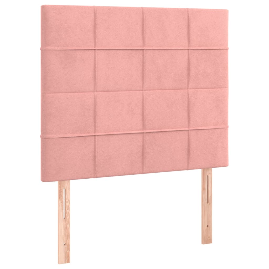 Giroletto a Molle con Materasso Rosa 100x200 cm in Velluto - homemem39