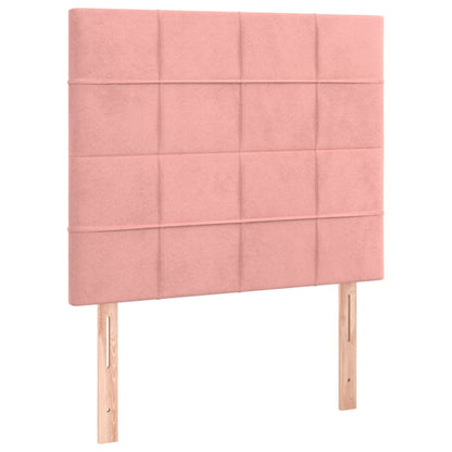 Giroletto a Molle con Materasso Rosa 100x200 cm in Velluto - homemem39