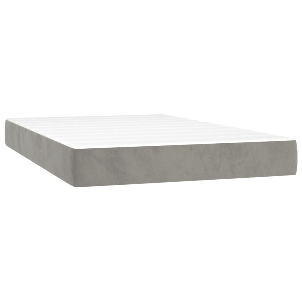 Giroletto a Molle con Materasso Grigio Chiaro 120x200cm Velluto | homemem39