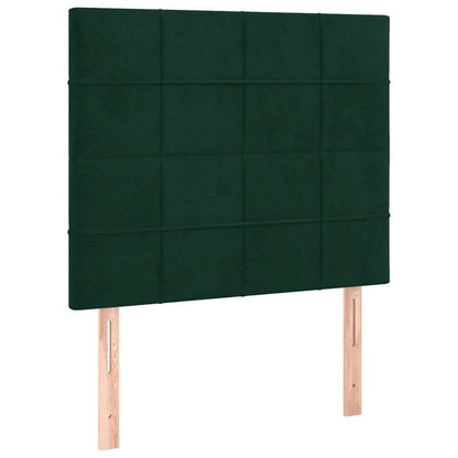 Giroletto a Molle con Materasso Verde Scuro 120x200 cm Velluto
