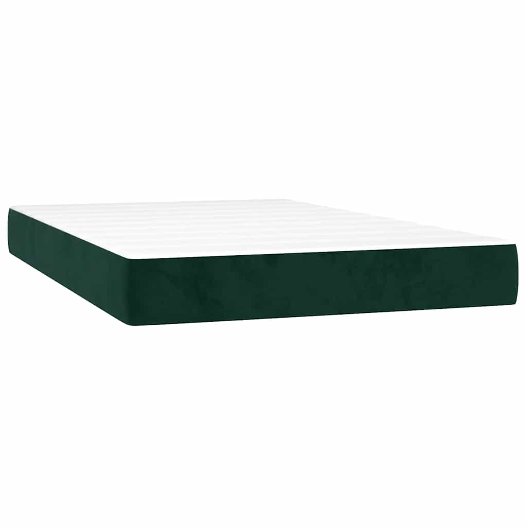 Giroletto a Molle con Materasso Verde Scuro 120x200 cm Velluto