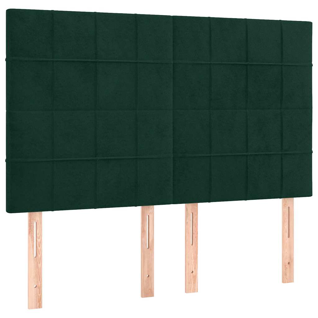 Giroletto a Molle con Materasso Verde Scuro 140x190 cm Velluto