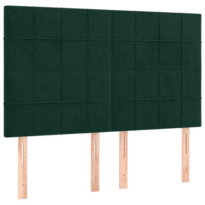 Giroletto a Molle con Materasso Verde Scuro 140x190 cm Velluto