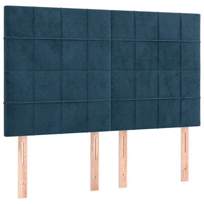 Giroletto a Molle con Materasso Blu Scuro 140x200 cm in Velluto