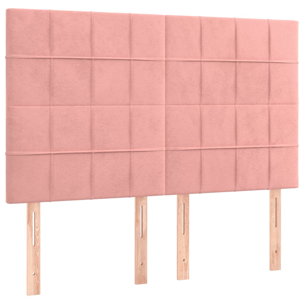 Giroletto a Molle con Materasso Rosa 140x200 cm in Velluto | homemem39