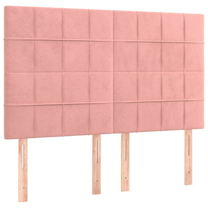 Giroletto a Molle con Materasso Rosa 140x200 cm in Velluto | homemem39