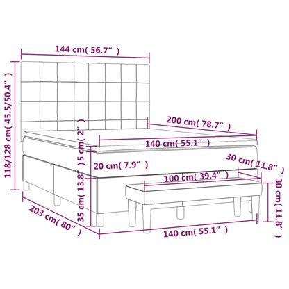 Giroletto a Molle con Materasso Rosa 140x200 cm in Velluto | homemem39