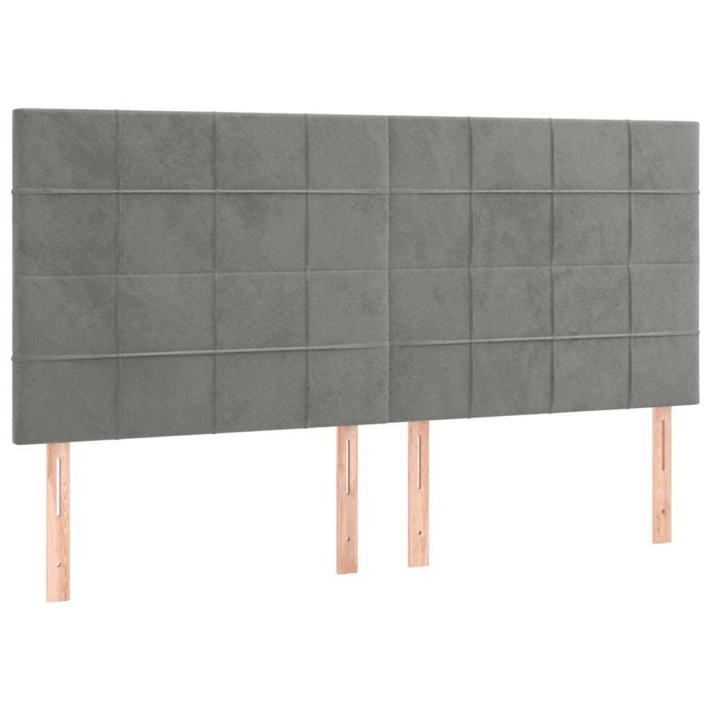 Giroletto a Molle con Materasso Grigio Chiaro 200x200cm Velluto | homemem39