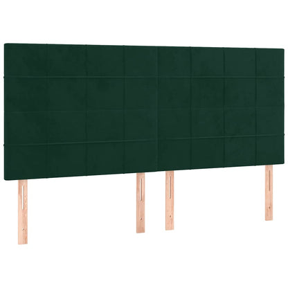 Giroletto a Molle con Materasso Verde Scuro 200x200 cm Velluto | homemem39