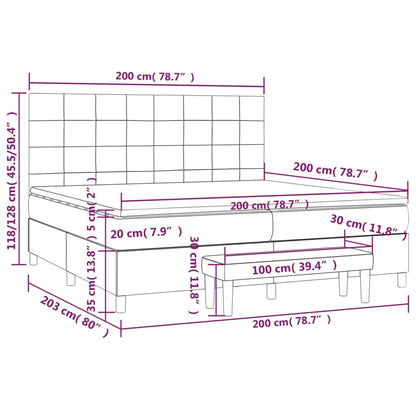 Giroletto a Molle con Materasso Rosa 200x200 cm in Velluto | homemem39