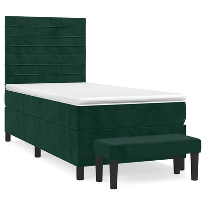 Giroletto a Molle con Materasso Verde Scuro 80x200 cm Velluto | homemem39