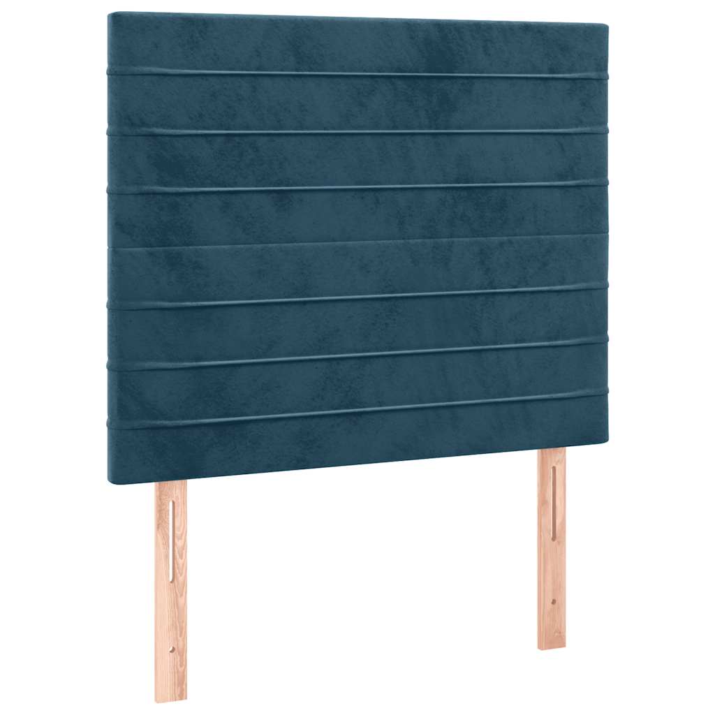 Giroletto a Molle con Materasso Blu Scuro 80x200 cm in Velluto | homemem39