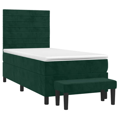 Giroletto a Molle con Materasso Verde Scuro 90x190 cm Velluto | homemem39