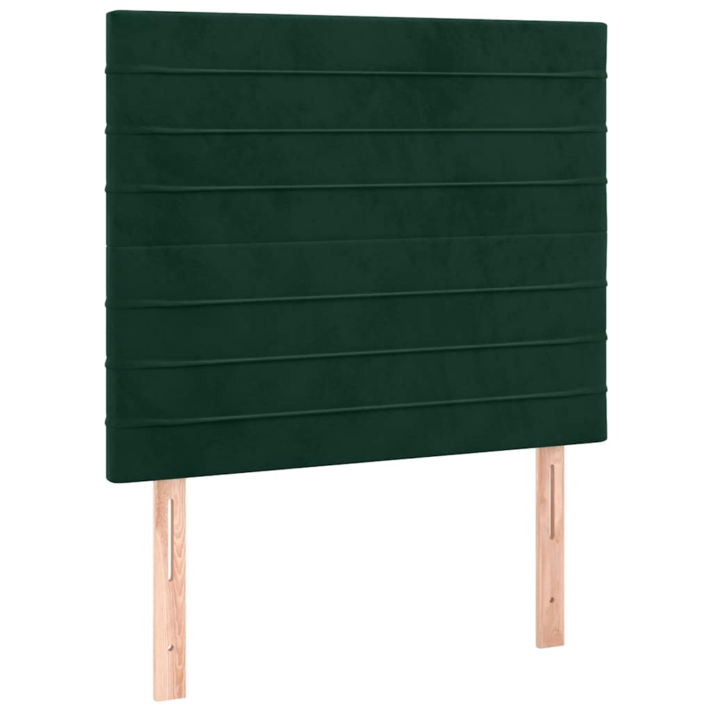 Giroletto a Molle con Materasso Verde Scuro 90x190 cm Velluto