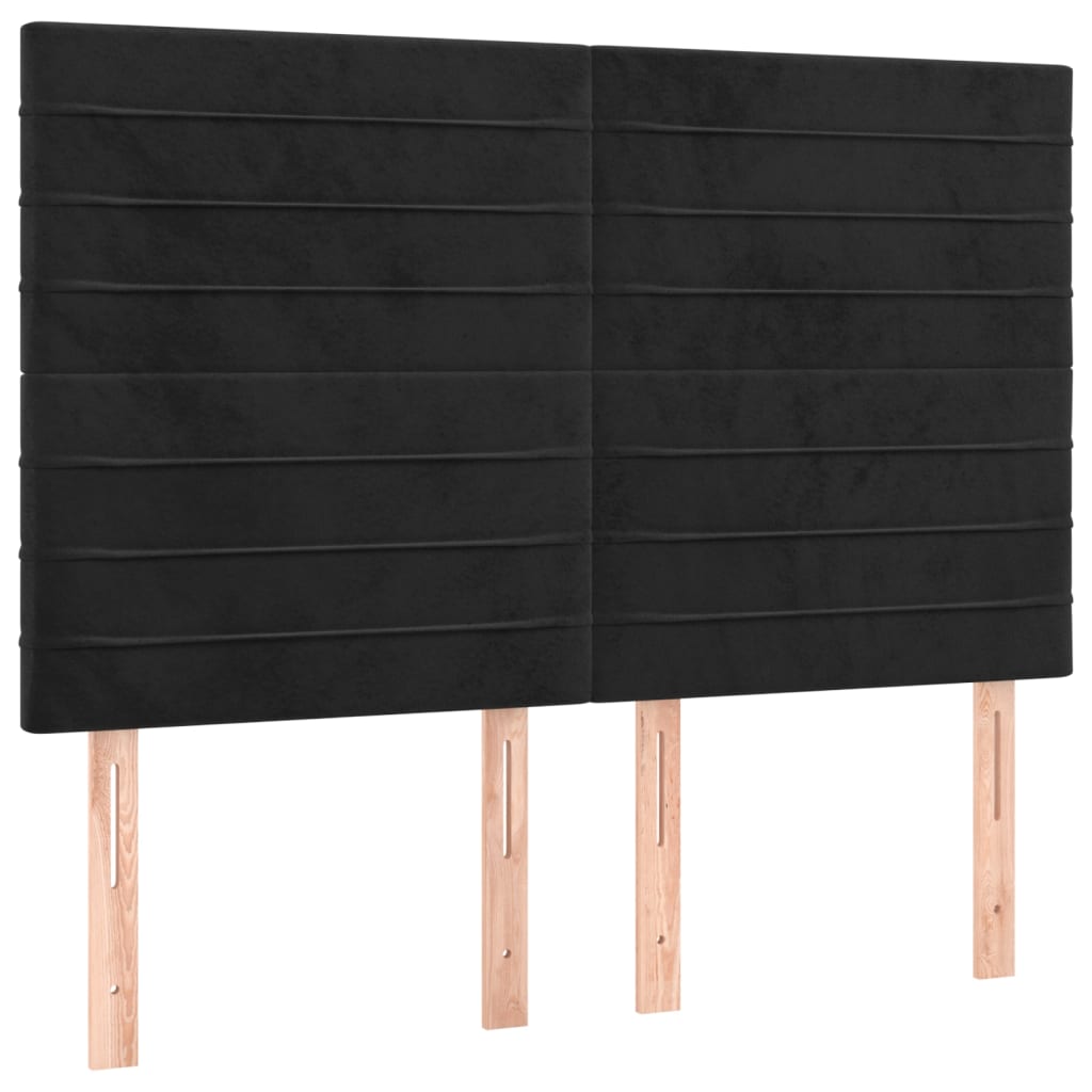 Giroletto a Molle con Materasso Nero 140x190 cm in Velluto | homemem39