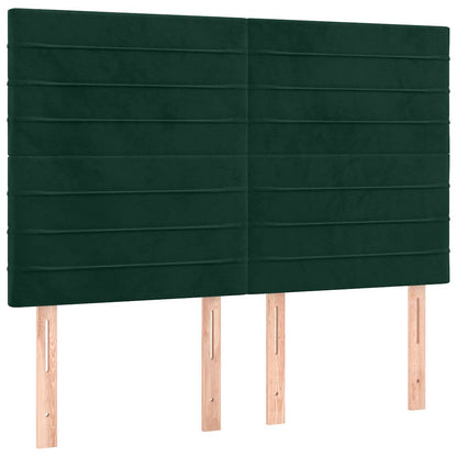 Giroletto a Molle con Materasso Verde Scuro 140x200 cm Velluto | homemem39