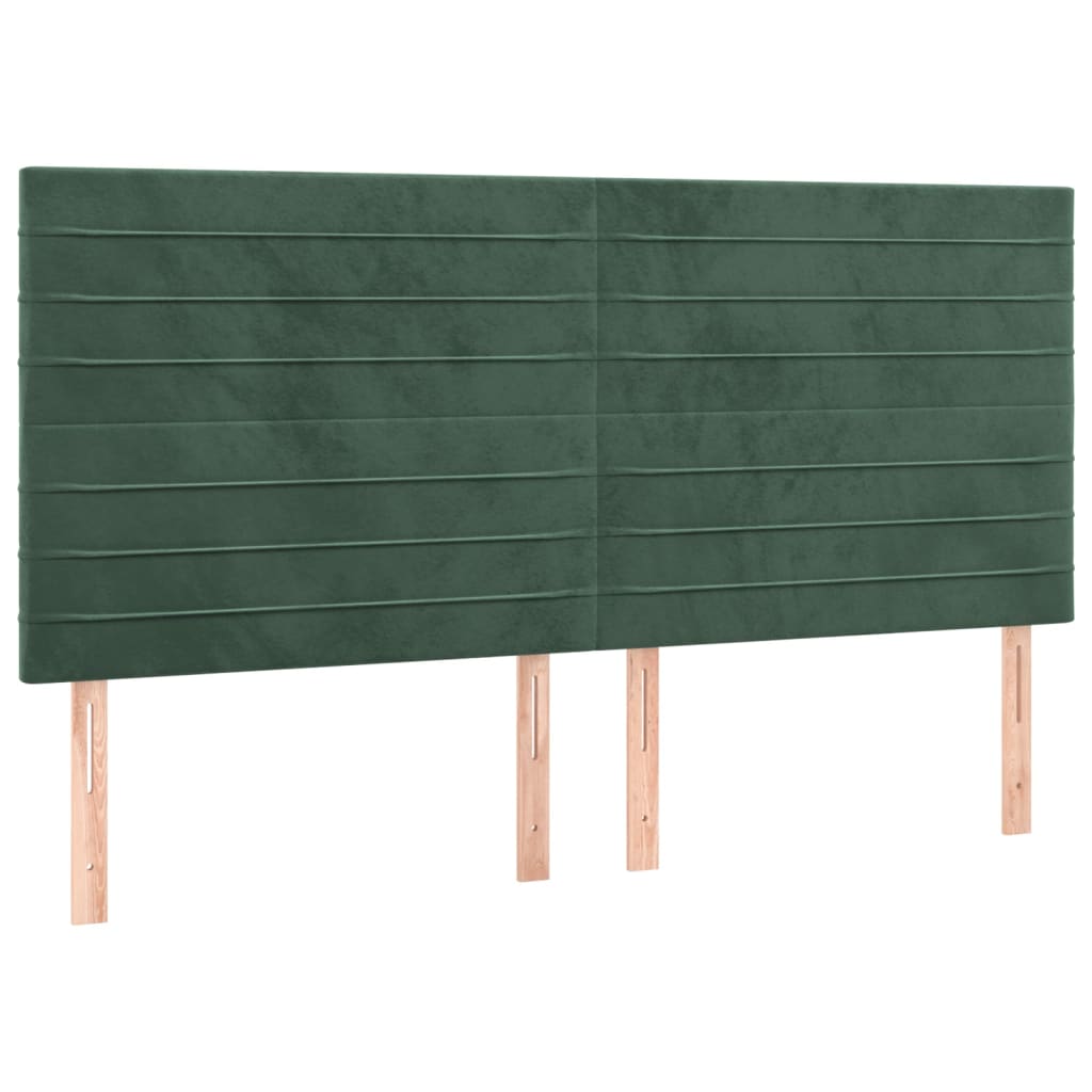 Giroletto a Molle con Materasso Verde Scuro 180x200 cm Velluto