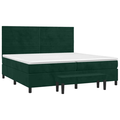 Giroletto a Molle con Materasso Verde Scuro 200x200 cm Velluto | homemem39