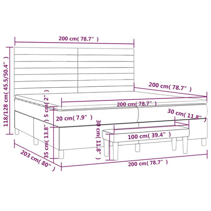 Giroletto a Molle con Materasso Rosa 200x200 cm in Velluto | homemem39