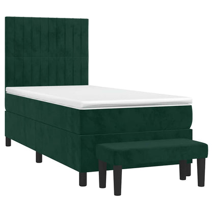 Giroletto a Molle con Materasso Verde Scuro 80x200 cm Velluto | homemem39
