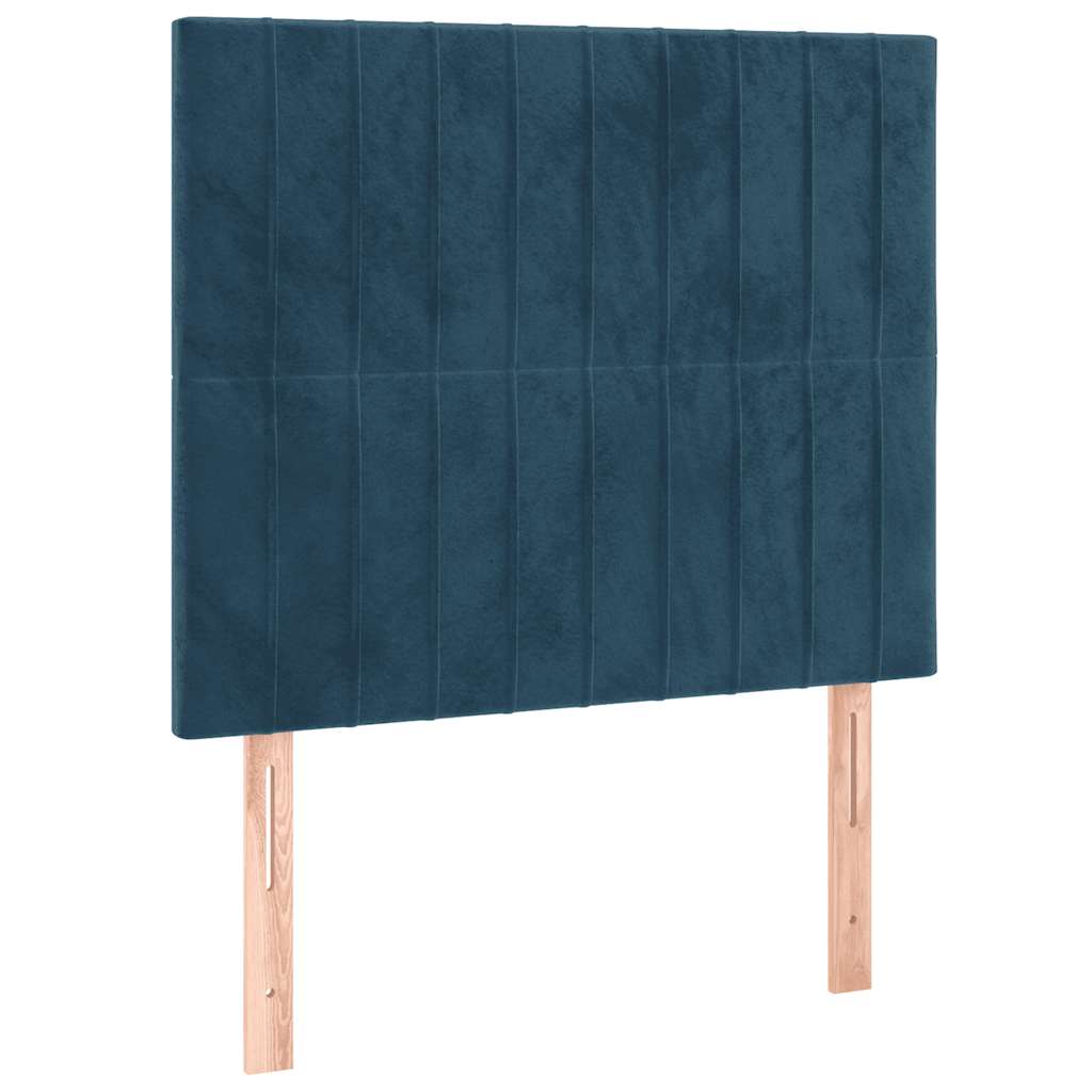 Giroletto a Molle con Materasso Blu Scuro 80x200 cm in Velluto | homemem39