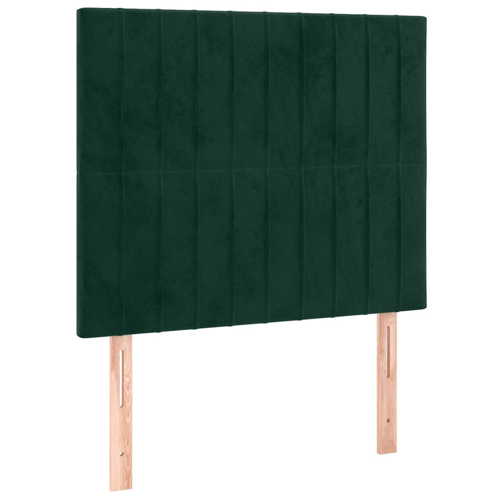 Giroletto a Molle con Materasso Verde Scuro 90x200 cm Velluto