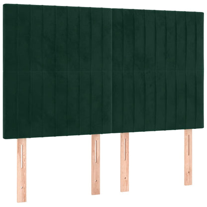 Giroletto a Molle con Materasso Verde Scuro 140x190 cm Velluto | homemem39