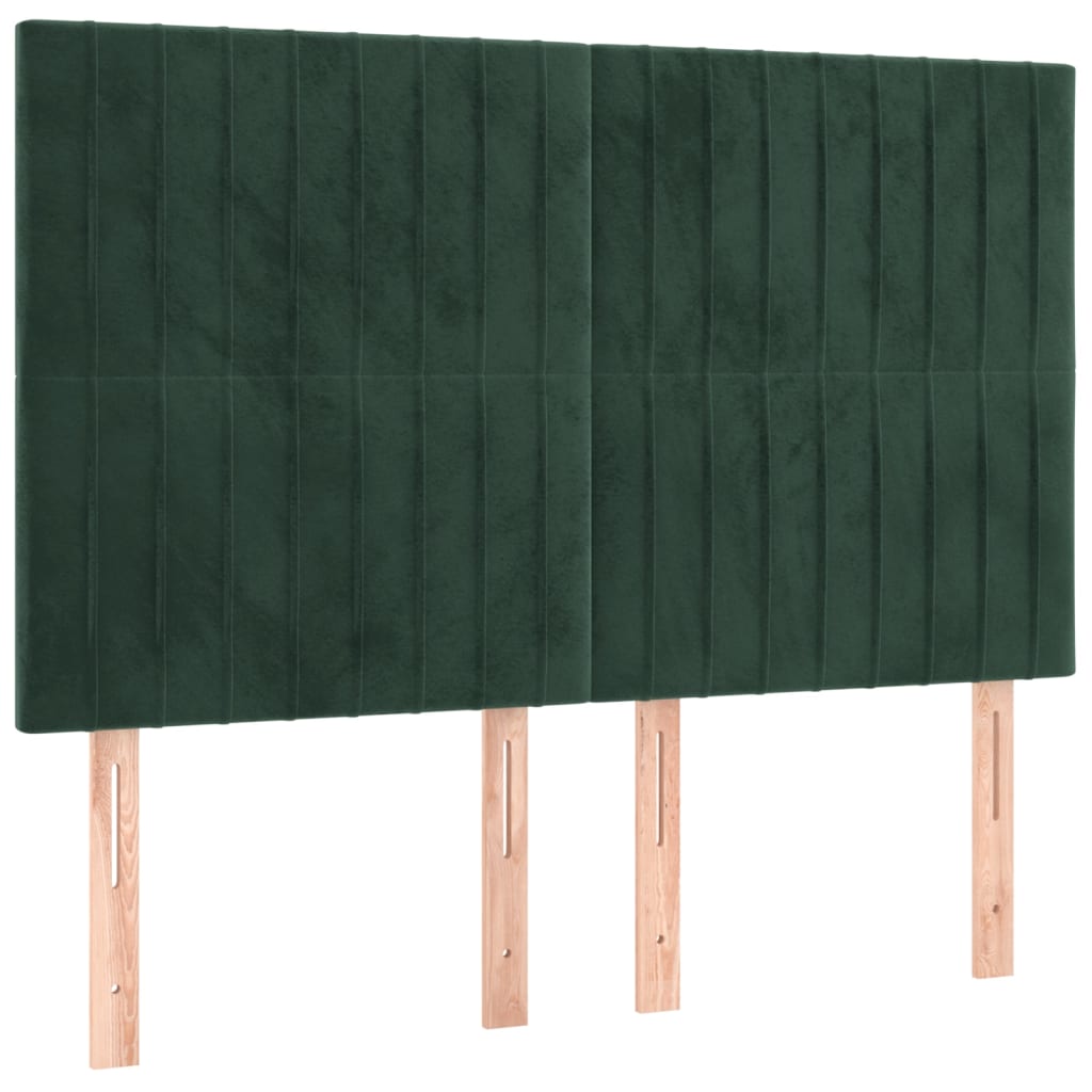 Giroletto a Molle con Materasso Verde Scuro 140x190 cm Velluto