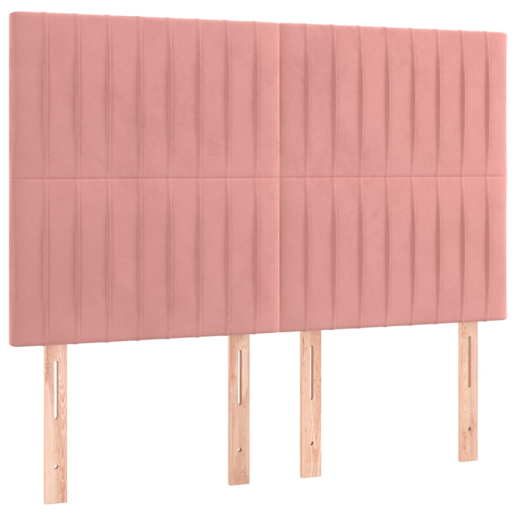 Giroletto a Molle con Materasso Rosa 140x190 cm in Velluto | homemem39