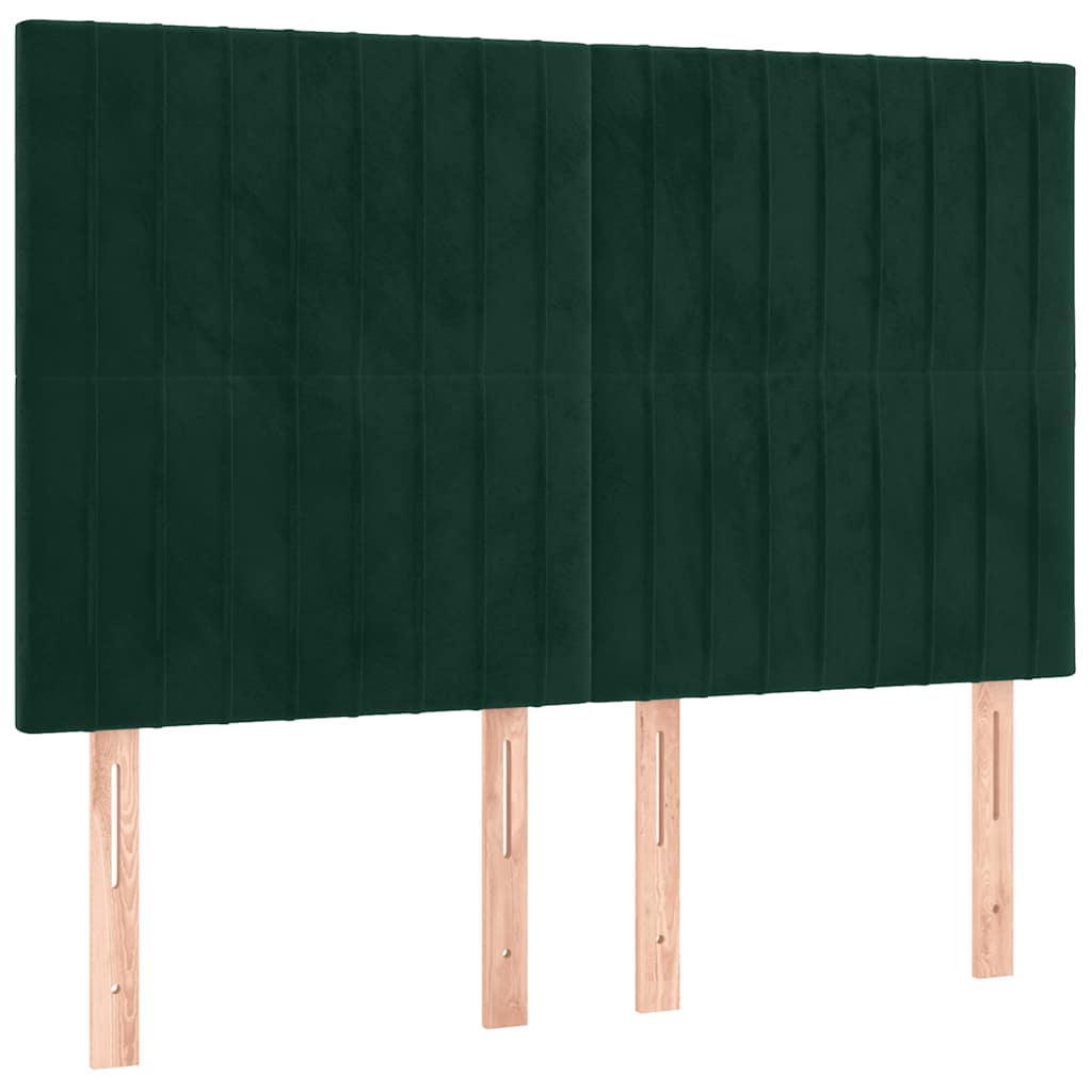 Giroletto a Molle con Materasso Verde Scuro 140x200 cm Velluto | homemem39