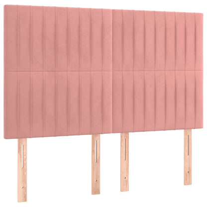 Giroletto a Molle con Materasso Rosa 140x200 cm in Velluto | homemem39