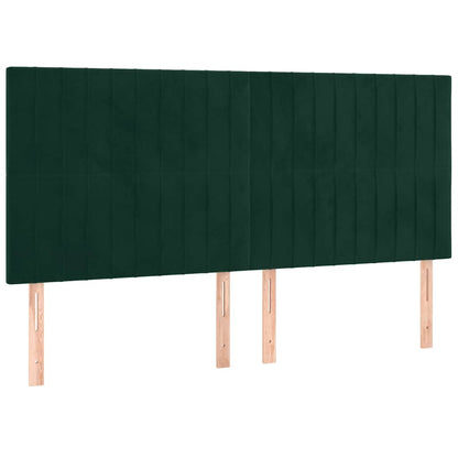 Giroletto a Molle con Materasso Verde Scuro 160x200 cm Velluto | homemem39