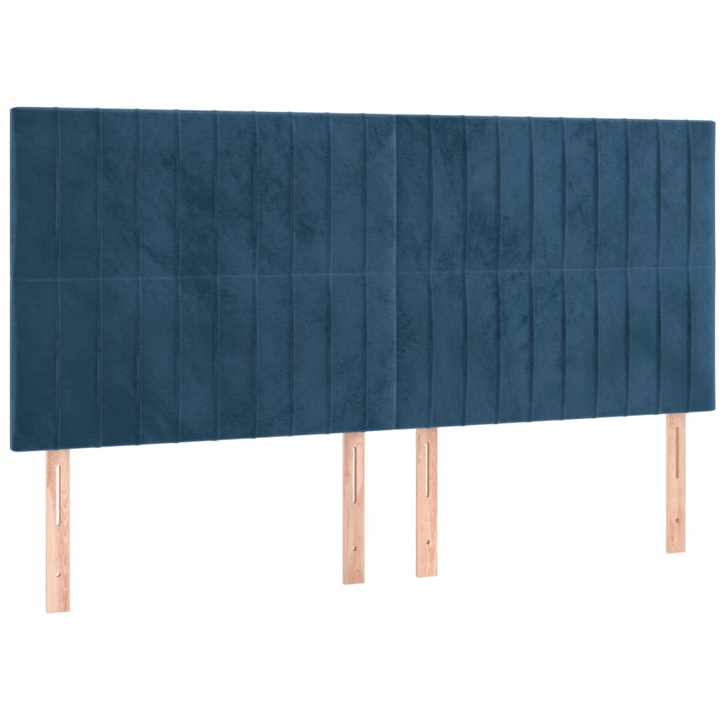 Giroletto a Molle con Materasso Blu Scuro 180x200 cm in Velluto - homemem39