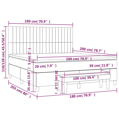 Giroletto a Molle con Materasso Rosa 180x200 cm in Velluto | homemem39