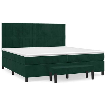 Giroletto a Molle con Materasso Verde Scuro 200x200 cm Velluto | homemem39