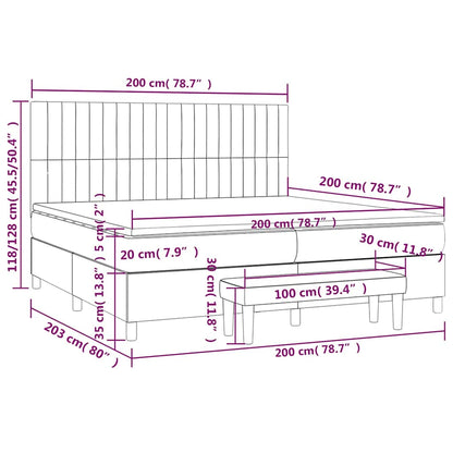 Giroletto a Molle con Materasso Blu Scuro 200x200 cm in Velluto | homemem39