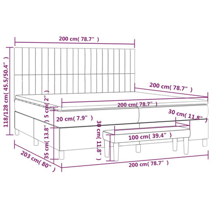 Giroletto a Molle con Materasso Rosa 200x200 cm in Velluto | homemem39