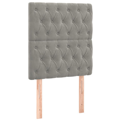 Giroletto a Molle con Materasso Grigio Chiaro 80x200 cm Velluto | homemem39