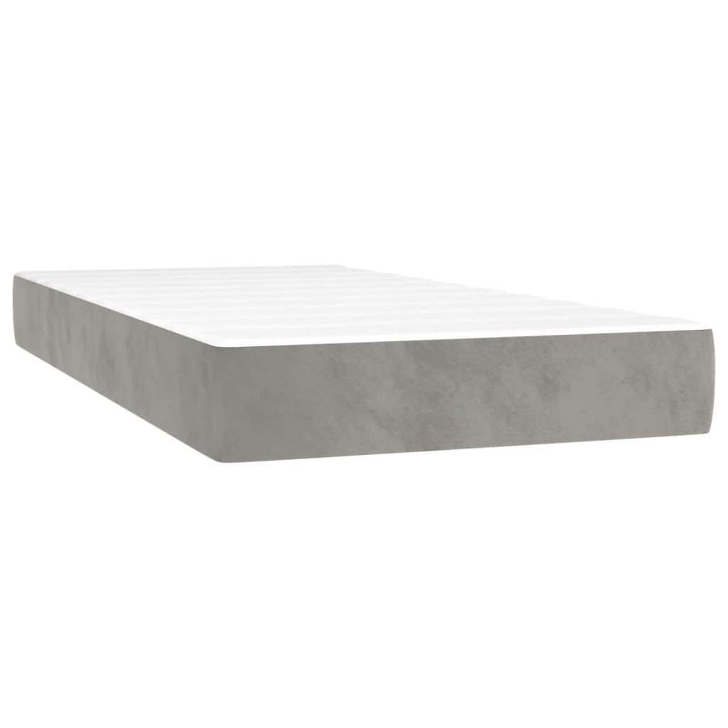 Giroletto a Molle con Materasso Grigio Chiaro 80x200 cm Velluto | homemem39