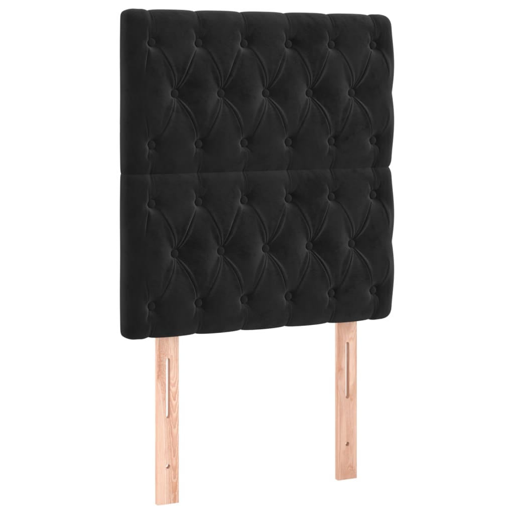 Giroletto a Molle con Materasso Nero 80x200 cm in Velluto | homemem39