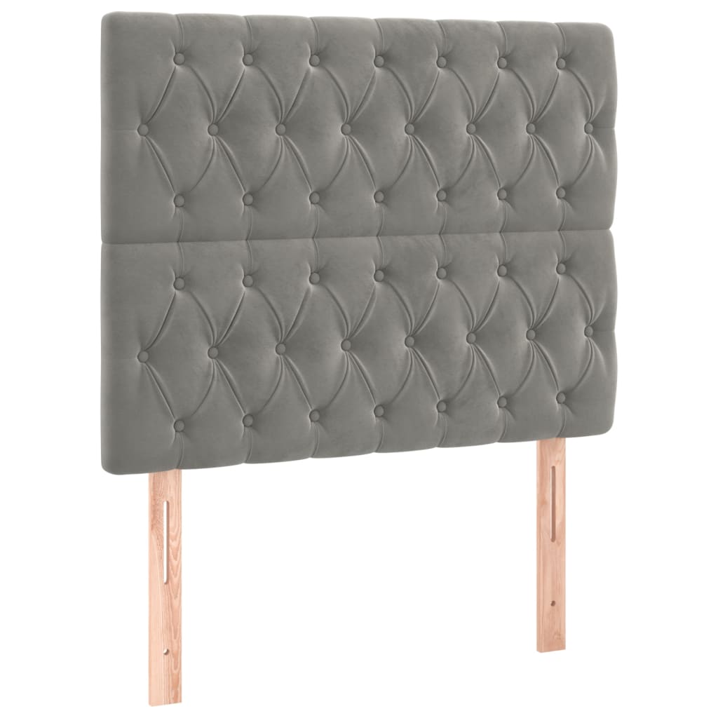 Giroletto a Molle con Materasso Grigio Chiaro 90x190 cm Velluto | homemem39