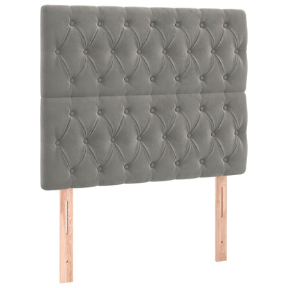 Giroletto a Molle con Materasso Grigio Chiaro 90x190 cm Velluto | homemem39