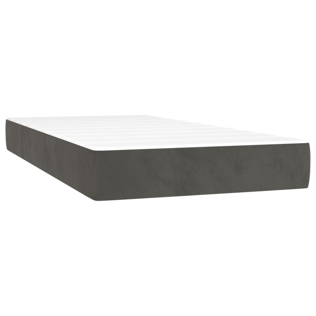 Giroletto a Molle con Materasso Grigio Scuro 90x190 cm Velluto | homemem39