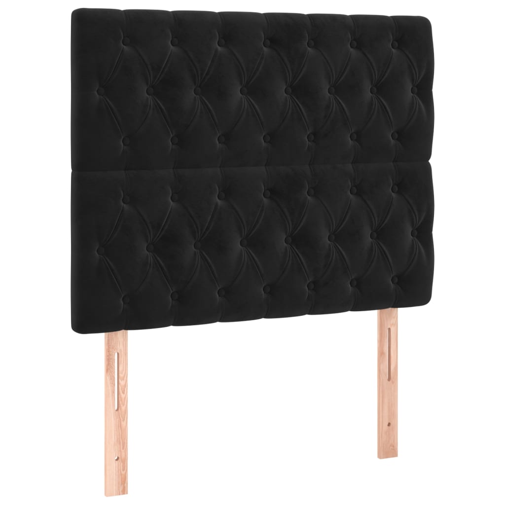 Giroletto a Molle con Materasso Nero 90x190 cm in Velluto | homemem39