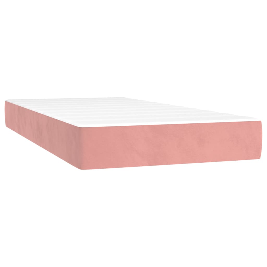Giroletto a Molle con Materasso Rosa 90x190 cm in Velluto | homemem39