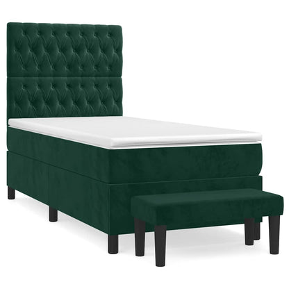 Giroletto a Molle con Materasso Verde Scuro 100x200 cm Velluto | homemem39