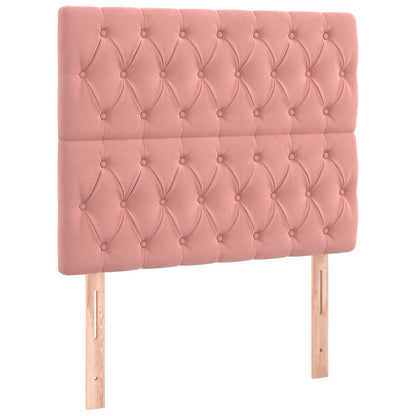 Giroletto a Molle con Materasso Rosa 100x200 cm in Velluto | homemem39