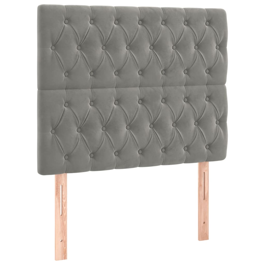Giroletto a Molle con Materasso Grigio Chiaro 120x200cm Velluto | homemem39