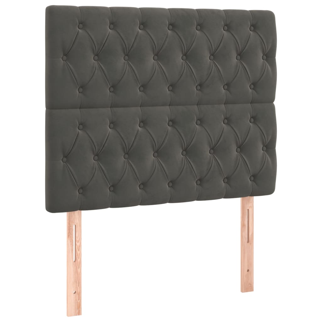 Giroletto a Molle con Materasso Grigio Scuro 120x200 cm Velluto | homemem39